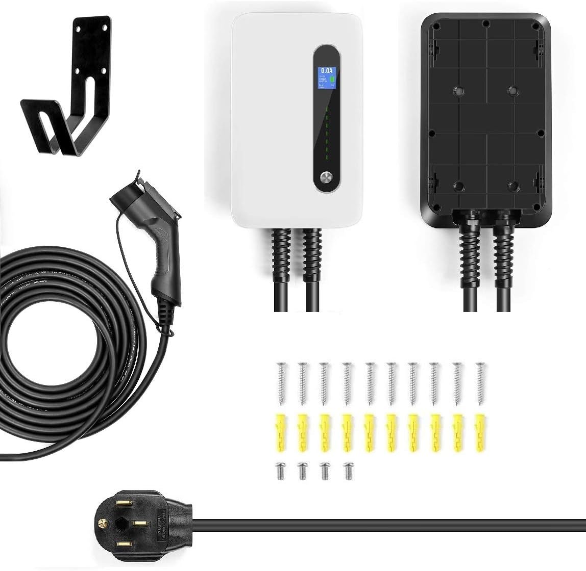 240V 40 Amp Level 2 EV Charging Station with 20ft J1772 Cable and NEMA 14-50 Plug Y611586