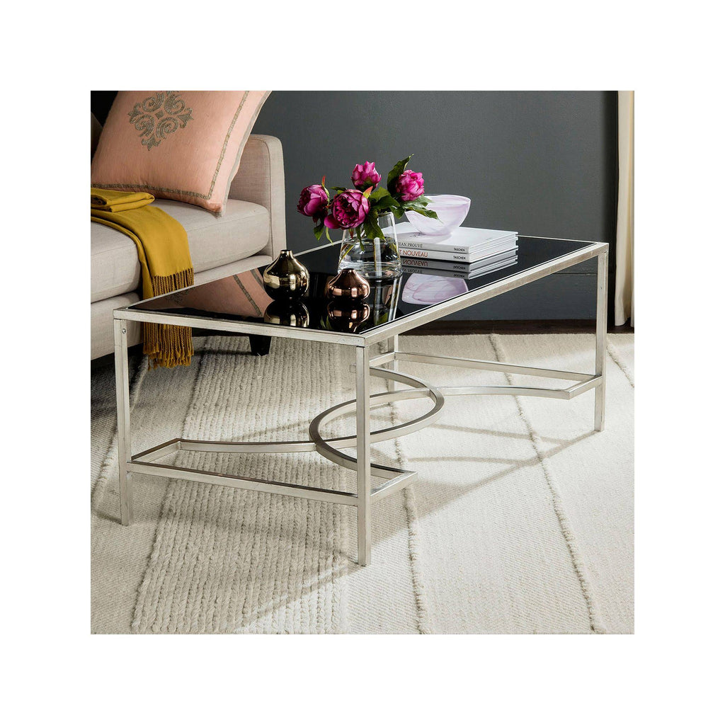 Silver/Black Glass Coffee Table D190