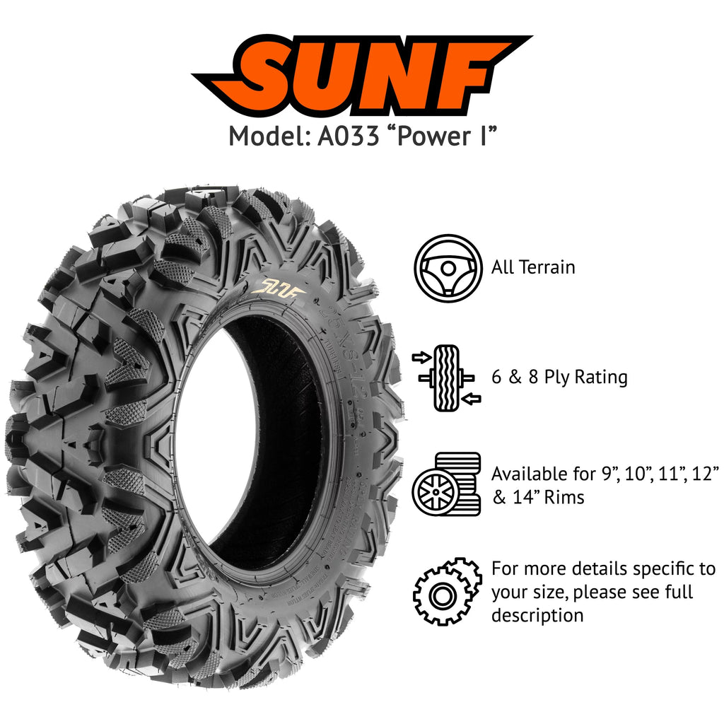 All Terrain ATV UTV Tires 26x8-12 6 PR Pair of 2 K6435