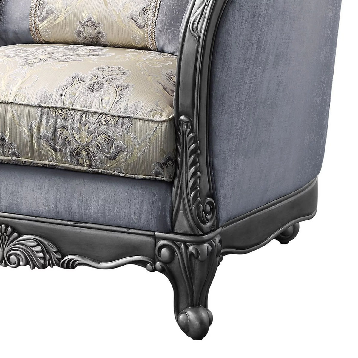 Gray Chair with Scrolled Molded Frame and Queen Anne Legs H22430