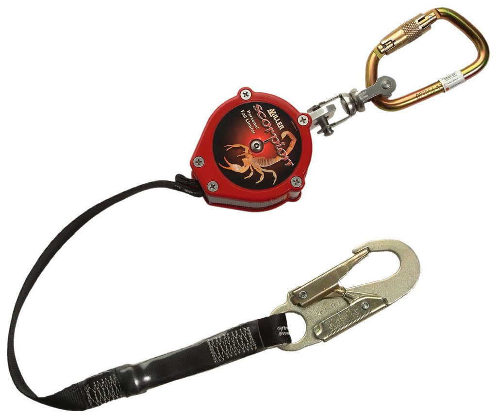 Red Personal Fall Limiter with Carabiner and Swivel Shackle V8002
