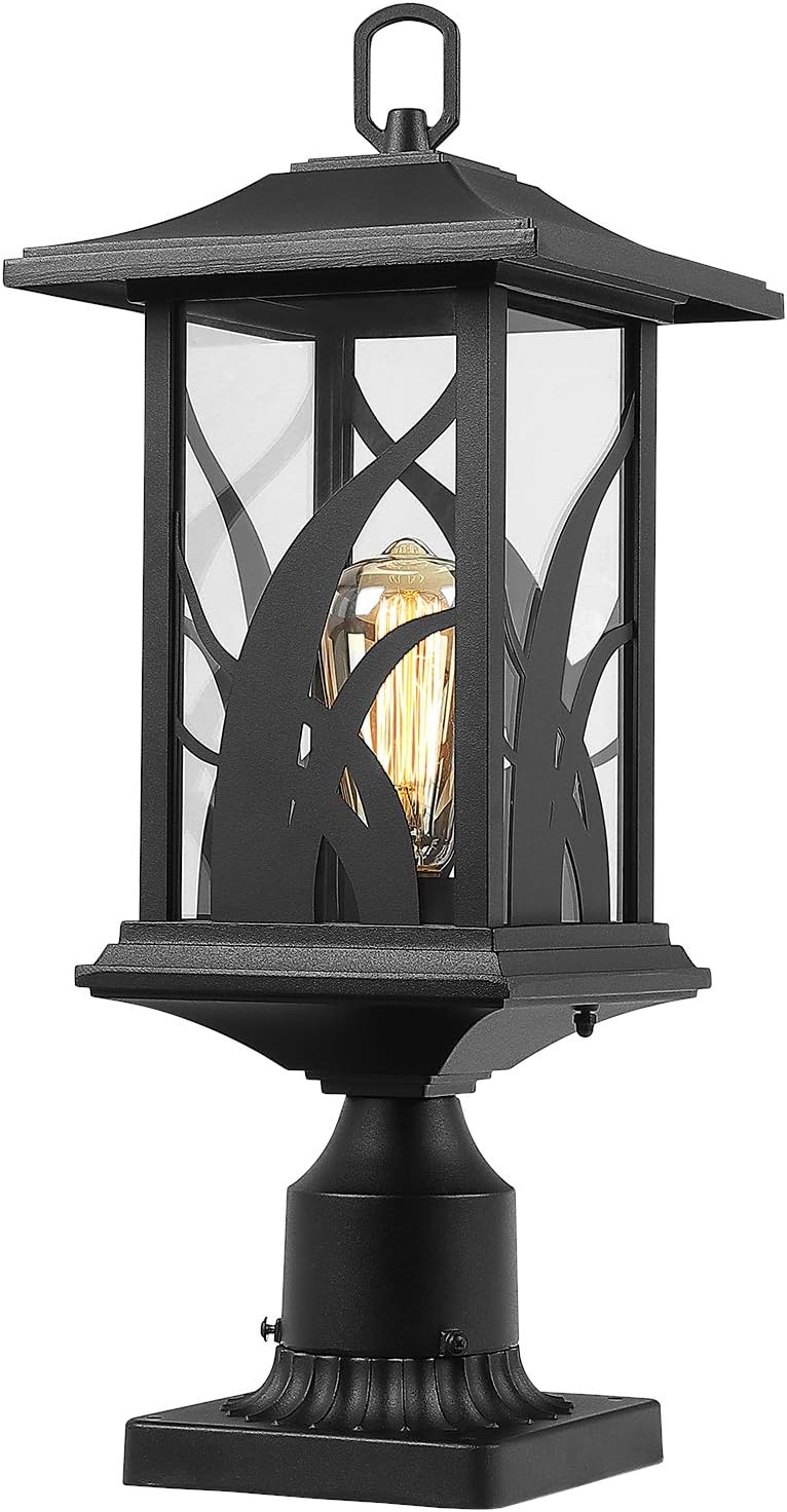 Sand Textured Black Cast Aluminum Outdoor Post Lights Y683199