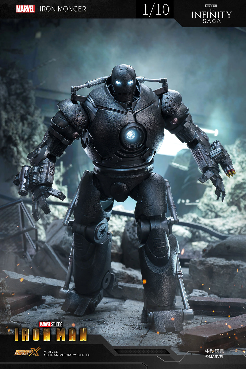 1/10 Scale Iron Monger Action Figure F813