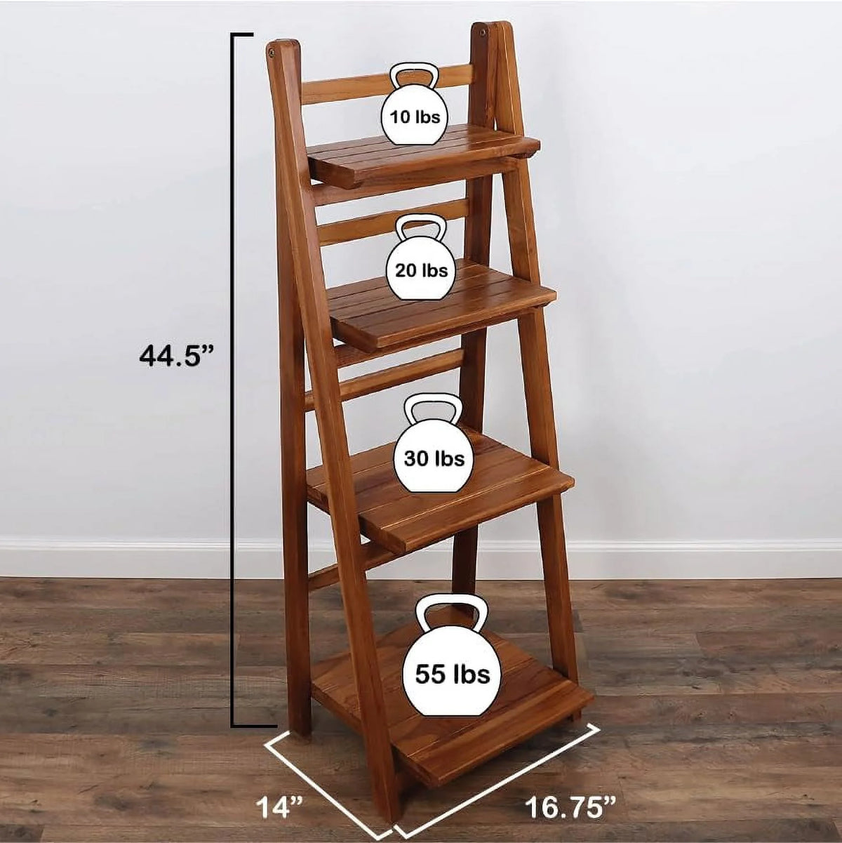 Teak Ladder Bookshelf Y15229