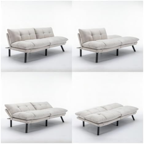 Velvet Convertible Sleeper Sofa Couch with Metal Legs B138