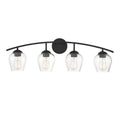 4 Light Matte Black Bath Bar R11954