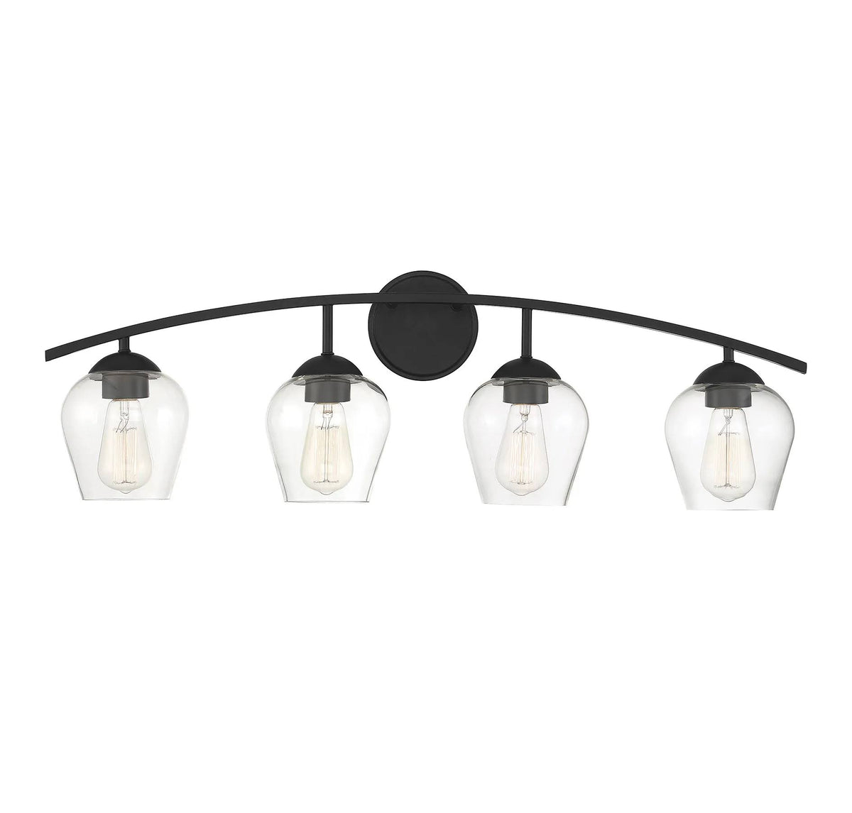 4 Light Matte Black Bath Bar R11954