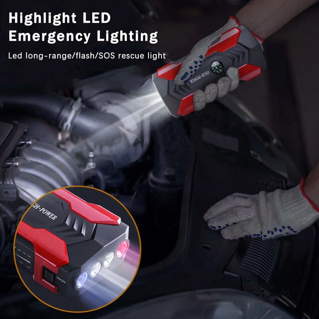 99800mAh Battery Jump Starter with 4 USB Ports and LED Flashlight Z625333
