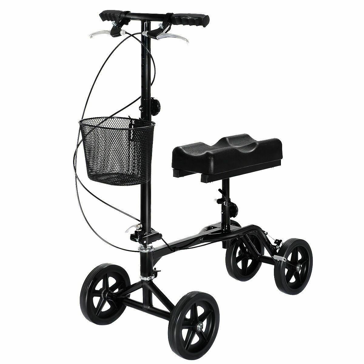 Foldable Knee Walker Scooter with Basket Black V992