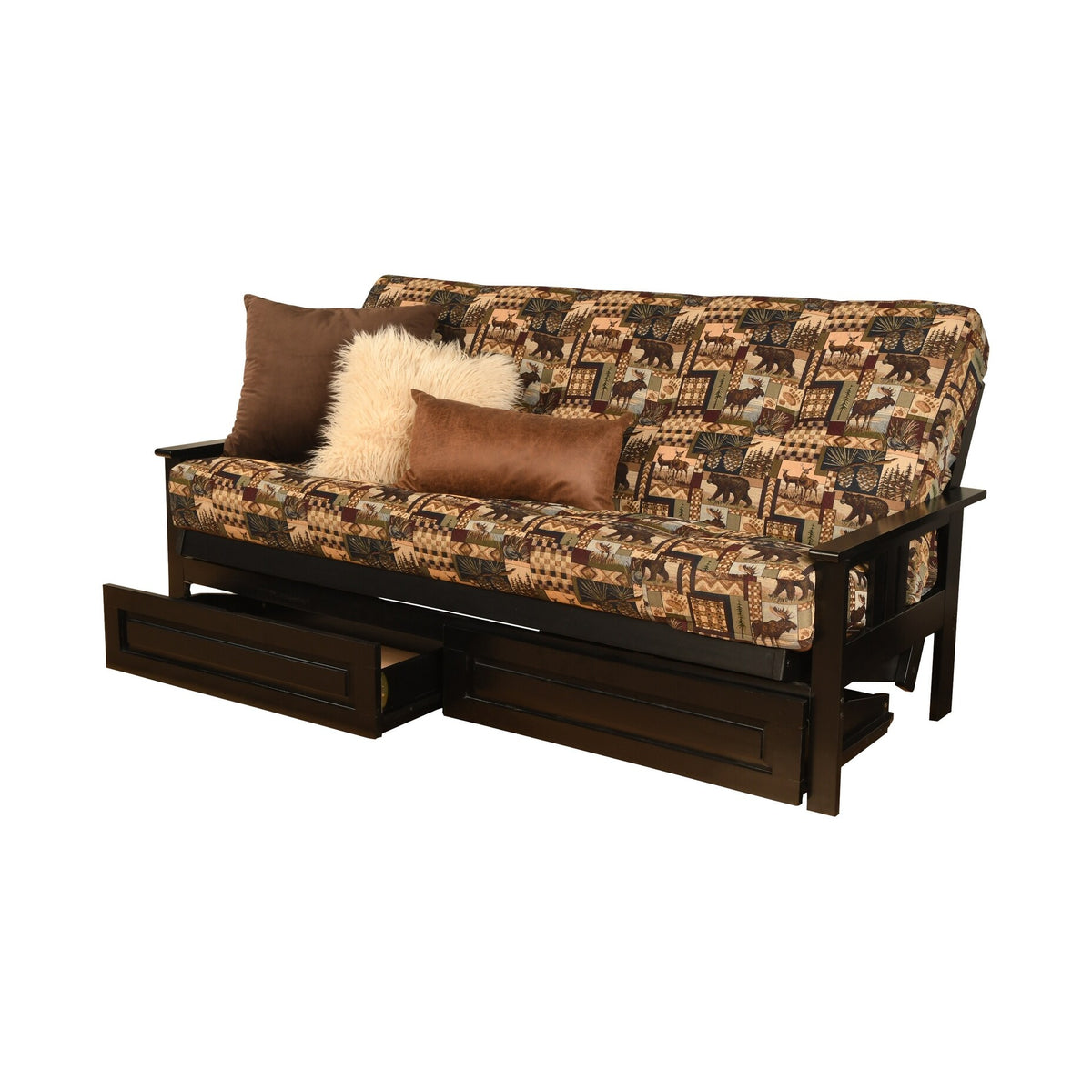 Black Sofa with Storage and Removable Mattress Cover V13363