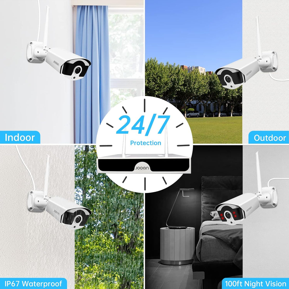 3MP Wireless 8-Channel NVR Security Camera System with 1TB Hard Drive V608