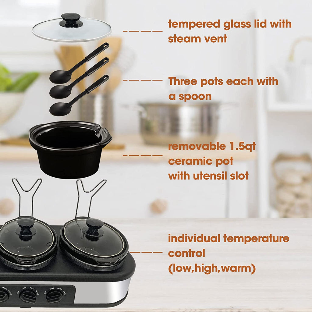 Stainless Steel Slow Cooker Buffet Server with Adjustable Temp R8936