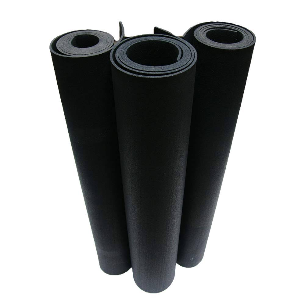 Black 3/8-Inch x 4 x 7-Feet Rubber Flooring I778616
