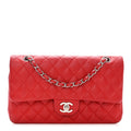 Quilted Lambskin Medium Double Flap Red X4922