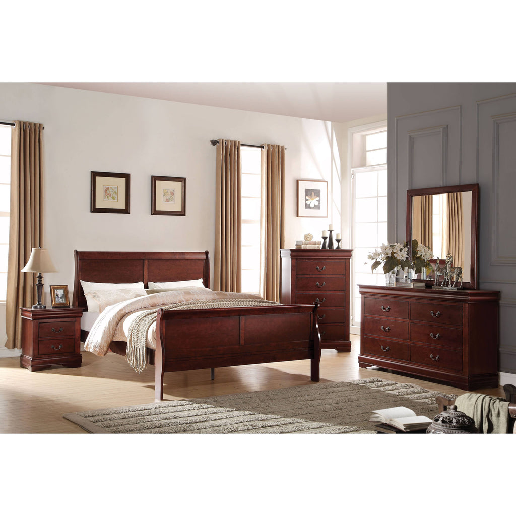 Cherry 4-Piece Sleigh Bedroom Set (Twin) G902838