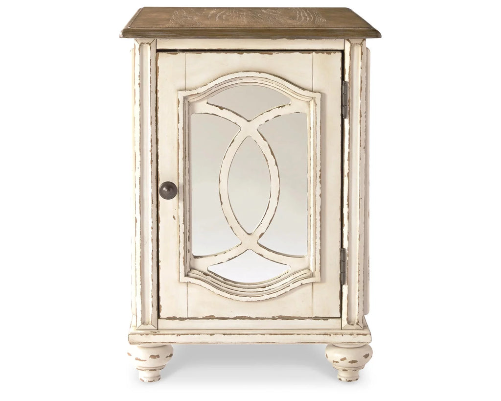 Chairside End Table White/Brown N125