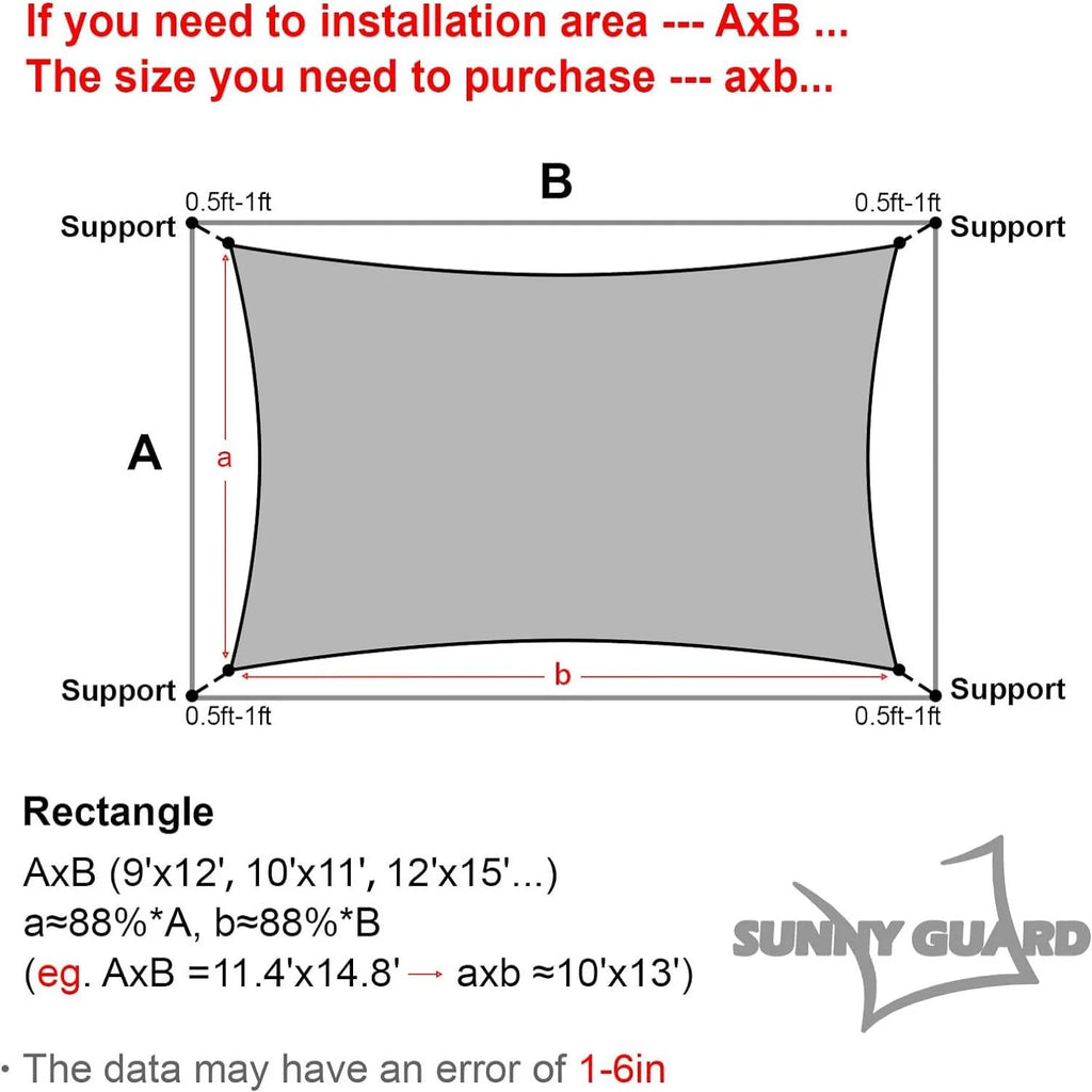 Sand Rectangle Sun Shade Sail Y327981