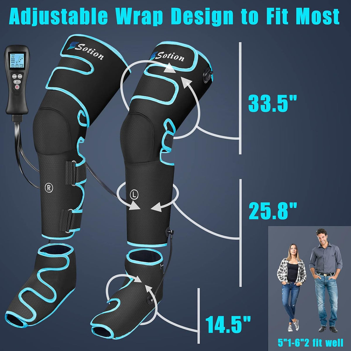 Leg Massager with Air Compression, 4 Intensities & 4 Modes G733498