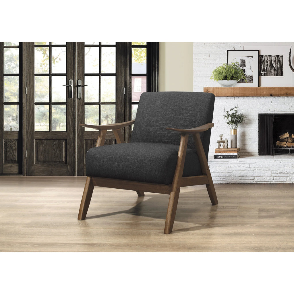 Dark Gray Fabric Upholstered Accent Chair R175