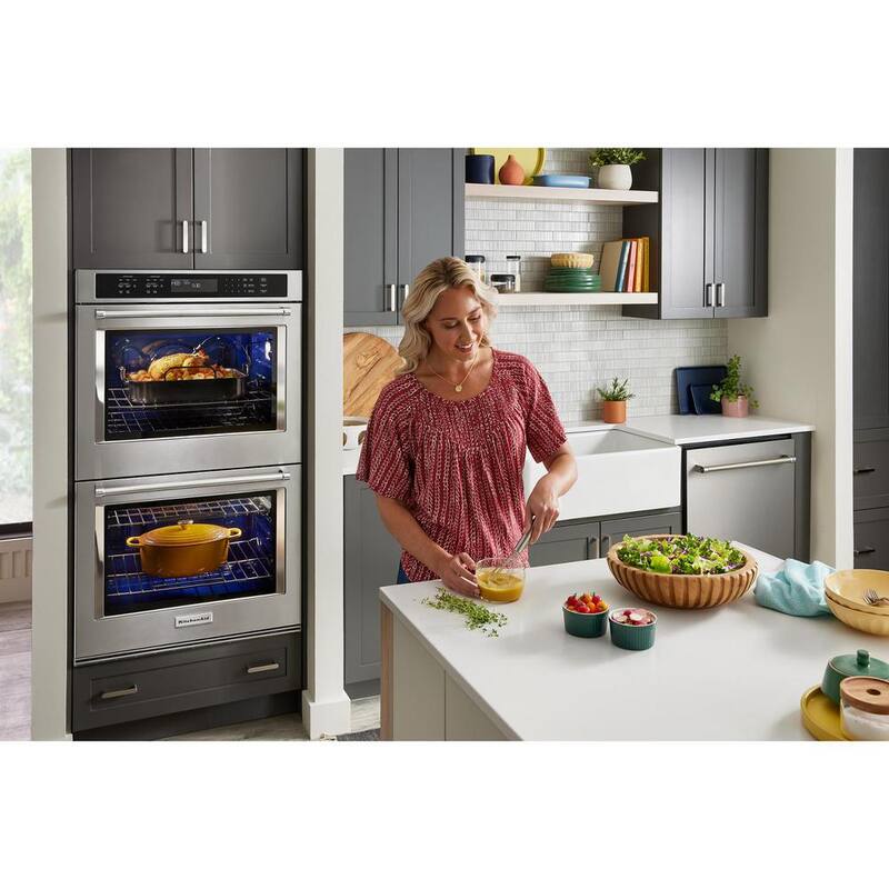 27 in. Double Electric Wall Oven with Convection Self-Cleaning in Stainless Steel W467366