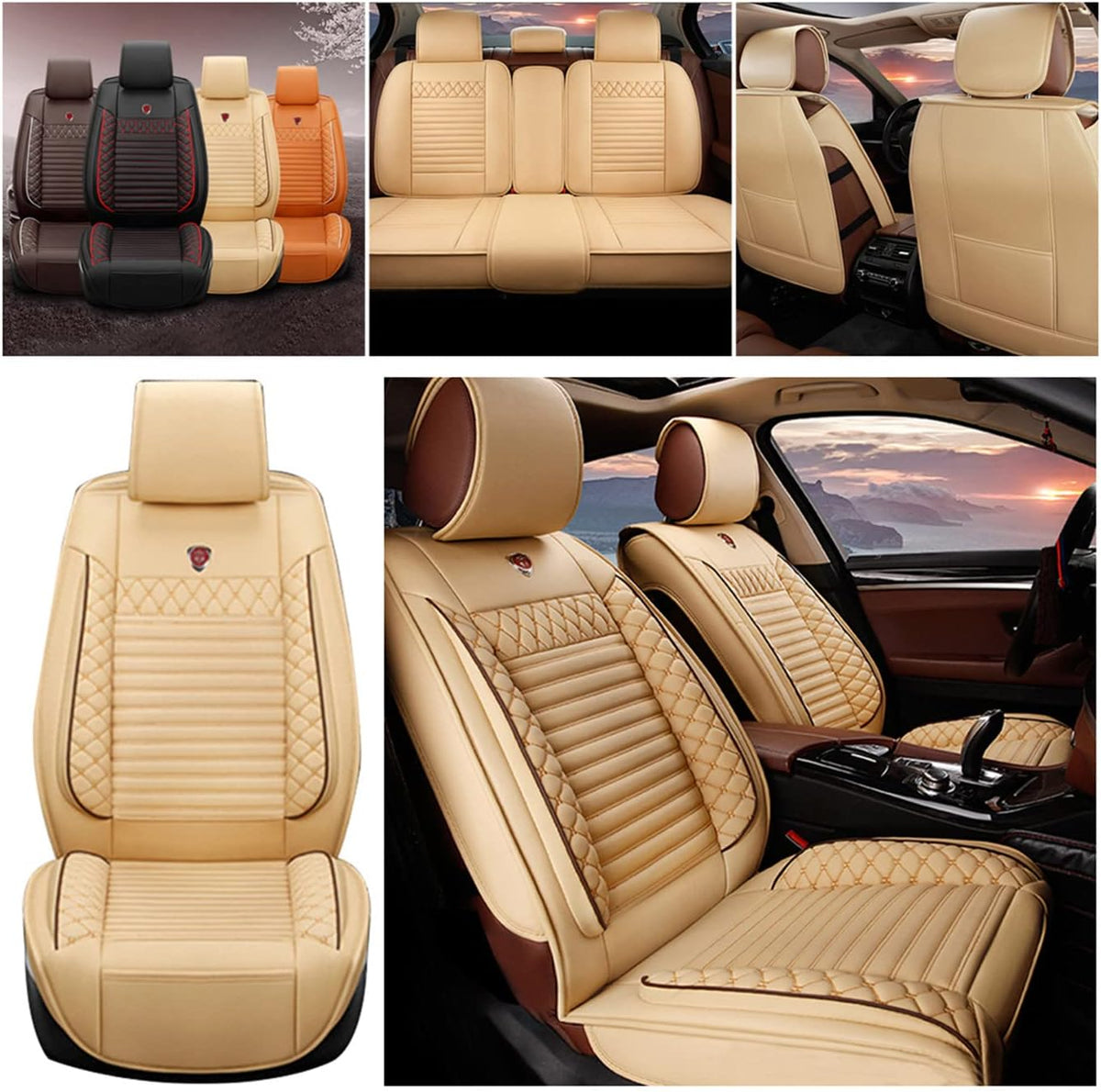 Orange PU Leather Car Seat Cover K67957