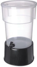 Polypropylene Round Beverage Dispenser with Base, 5 gal. Capacity, Black, Pack of 2 W43364
