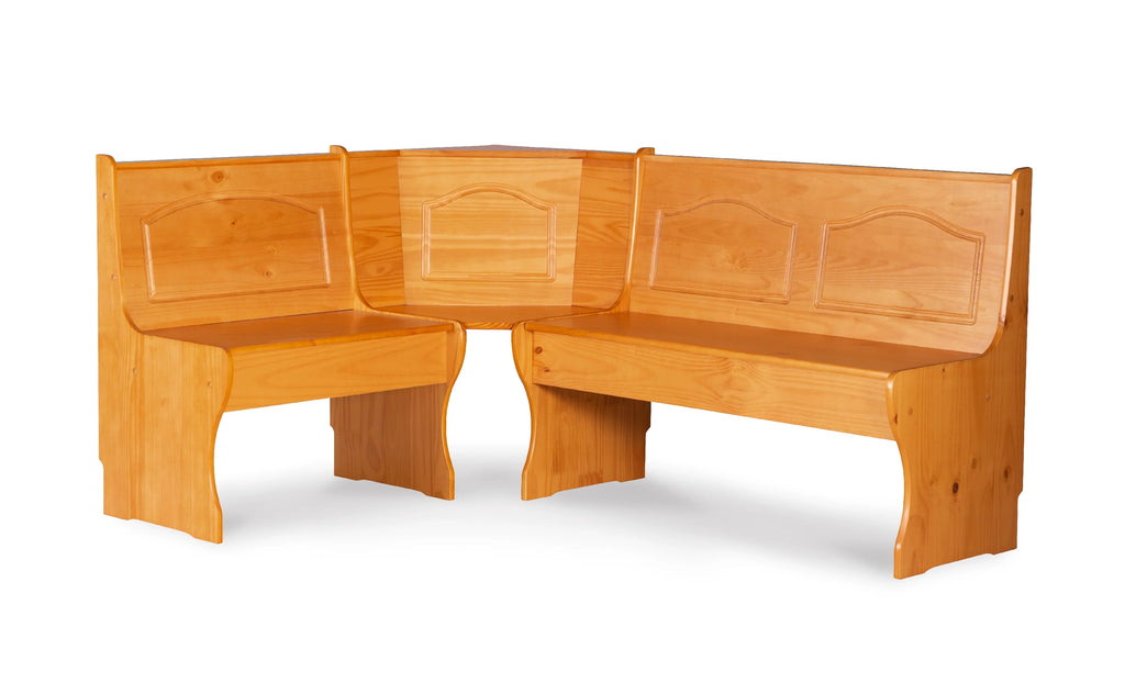 Corner Dining Breakfast Nook with Storage, Seats 4, Natural Honey Finish K724