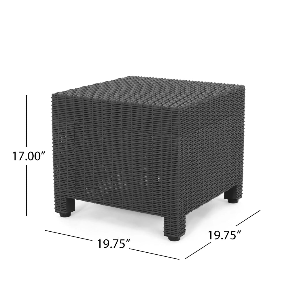 Dark Gray Wicker Side Table M732