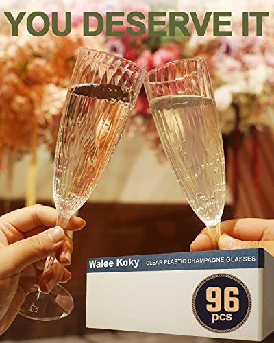 36 PCS Clear Plastic Champagne Flutes N816