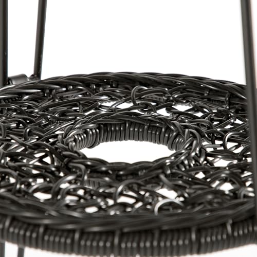 Round Rattan Coffee Table with Tempered Glass Top R365526