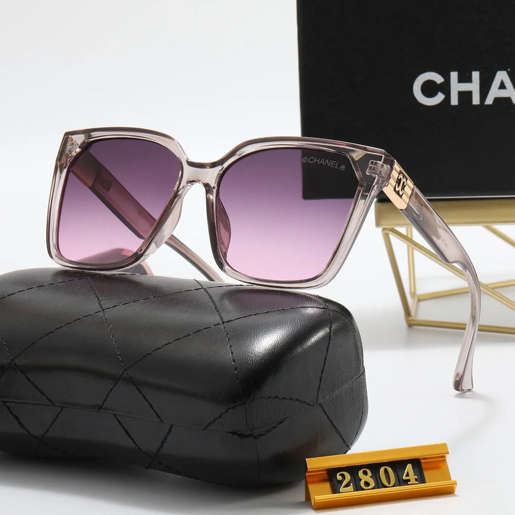 Square Double C Corrugated Temple Polarized Sunglasses B610