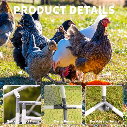 Large Metal Walk-in Chicken Coop with Anti-UV Cover H1131