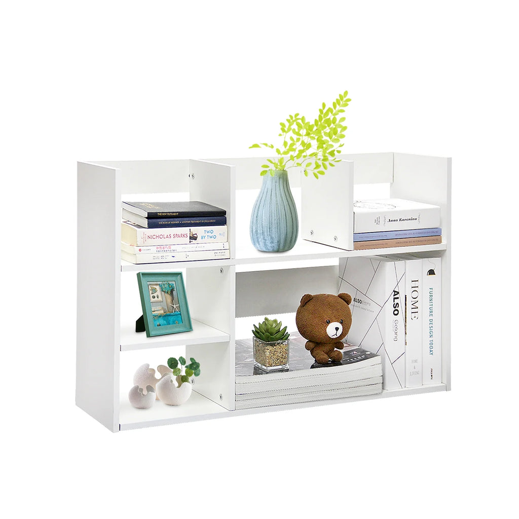 Wood Desktop Organizer Storage Rack White H7531