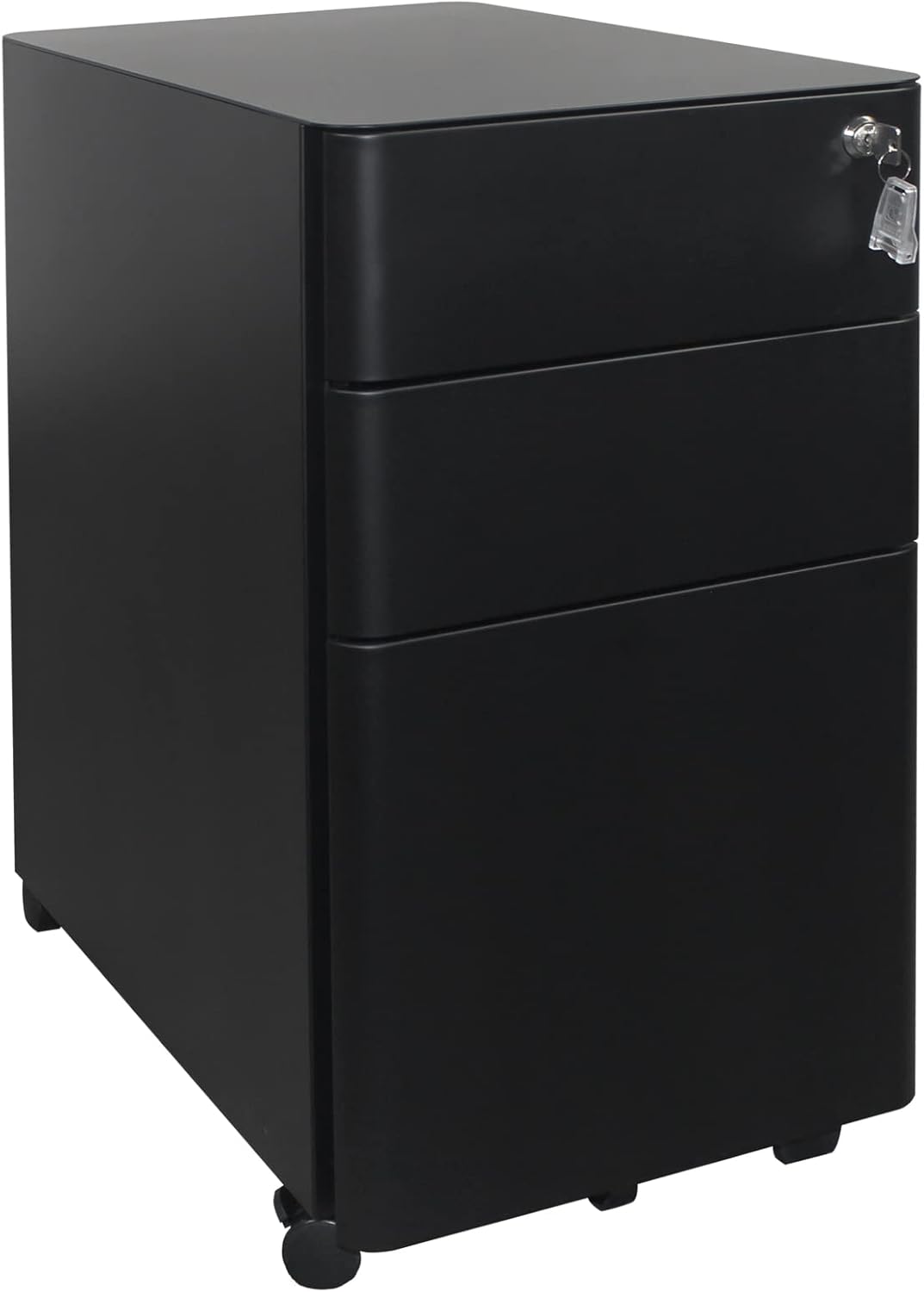 Black 3 Drawer Filing Cabinet with Lock A827135