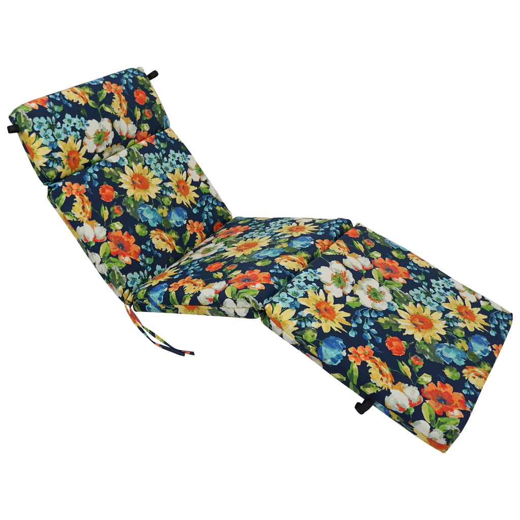 Patterned Polyester Outdoor Chaise Lounge Cushion M831