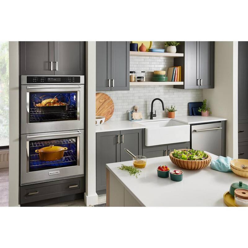 27 in. Double Electric Wall Oven with Convection Self-Cleaning in Stainless Steel W467366