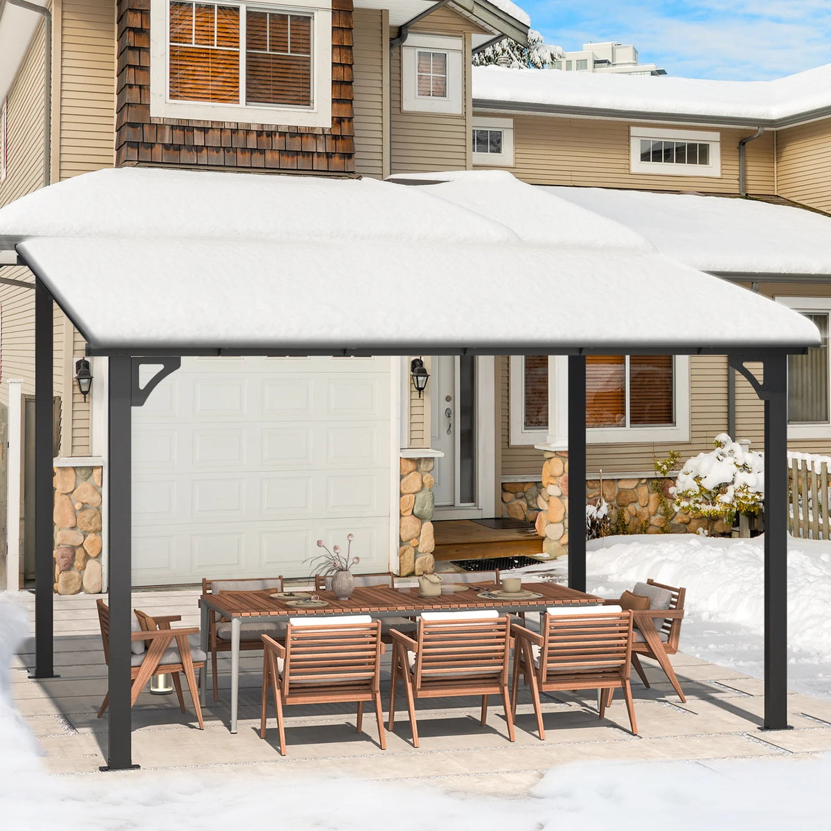 10' x 12' Gray Hardtop Aluminum Gazebo D2323