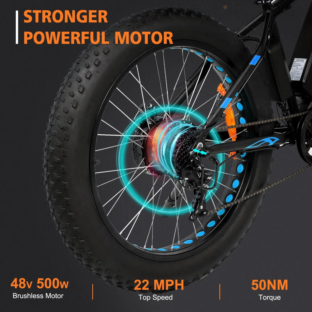 26 inch 7-Speed Electric Mountain Bicycle 500W 48V 10Ah B300615