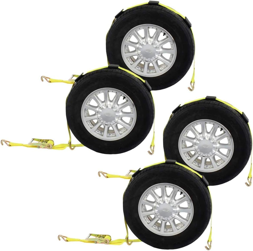 2-Inch Wide Polyester Wheel Strap with Ratchet, 3,333 Pound Working Load Limit, 4 Pack C79154