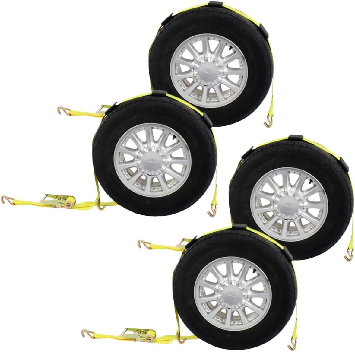 2-Inch Wide Polyester Wheel Strap with Ratchet, 3,333 Pound Working Load Limit, 4 Pack C79154