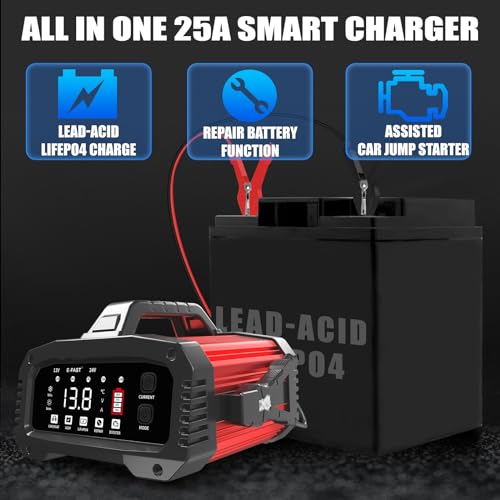 25A 12/24V Lifepo4 Lead Acid Car Battery Charger D4173