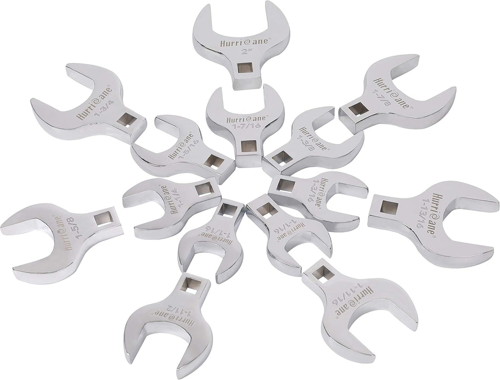 14 Piece SAE Jumbo Crowfoot Wrench Set with Storage Tray F553
