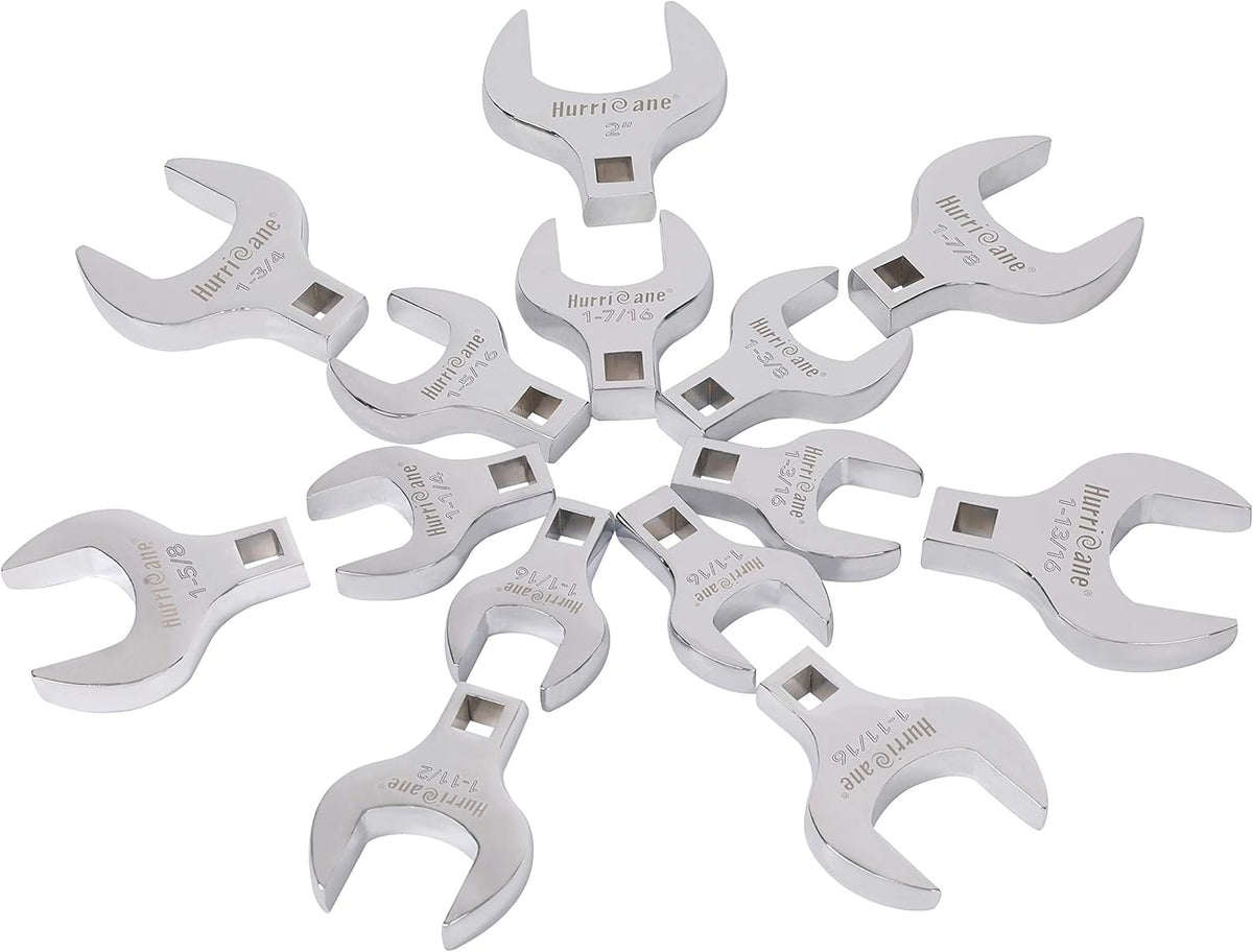 14 Piece SAE Jumbo Crowfoot Wrench Set with Storage Tray F553