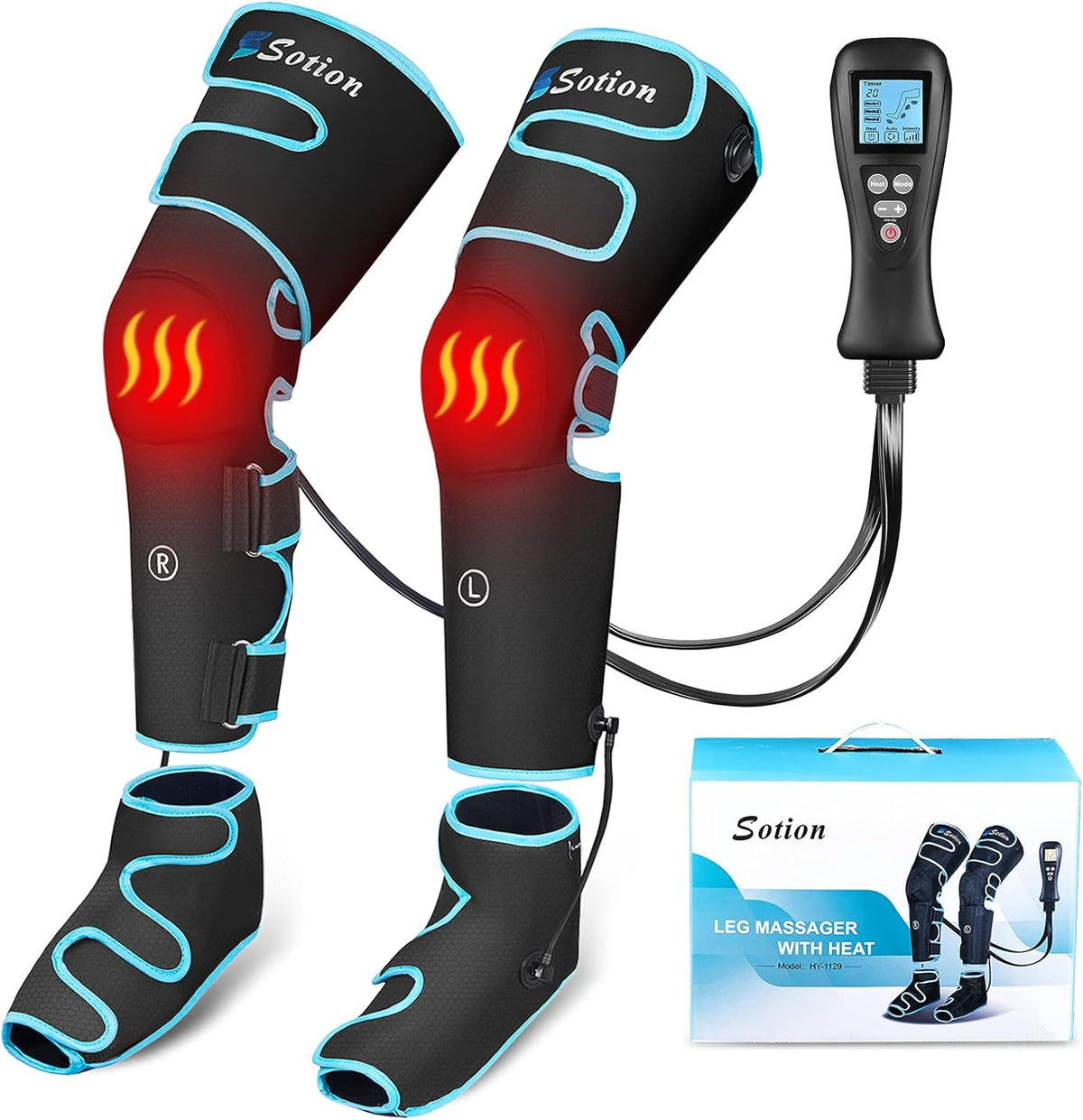 Leg Massager with Air Compression, 4 Intensities & 4 Modes G733498