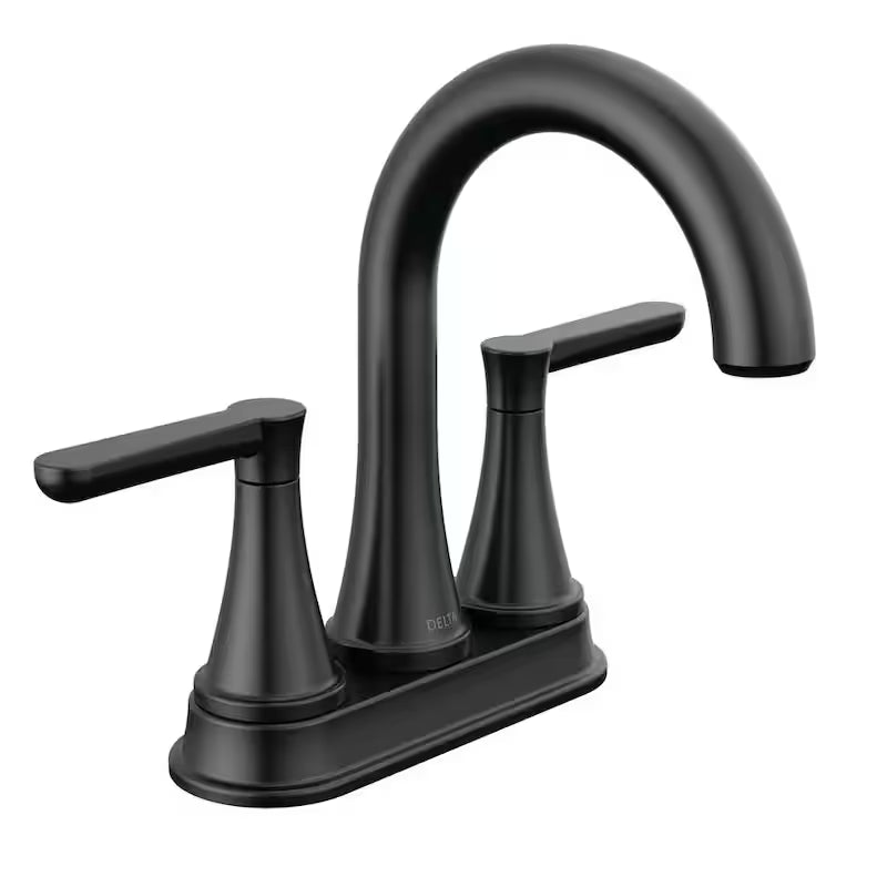 4 in. Centerset Double Handle Bathroom Faucet Matte Black R10326