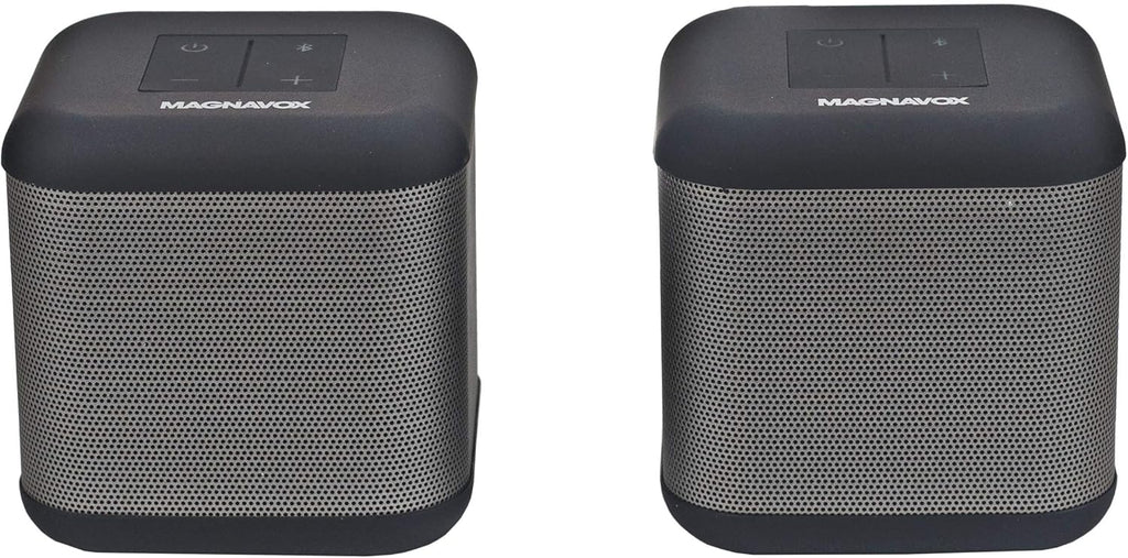 Silver and Black Stereo Speakers, Bluetooth, Pack of 2 K708
