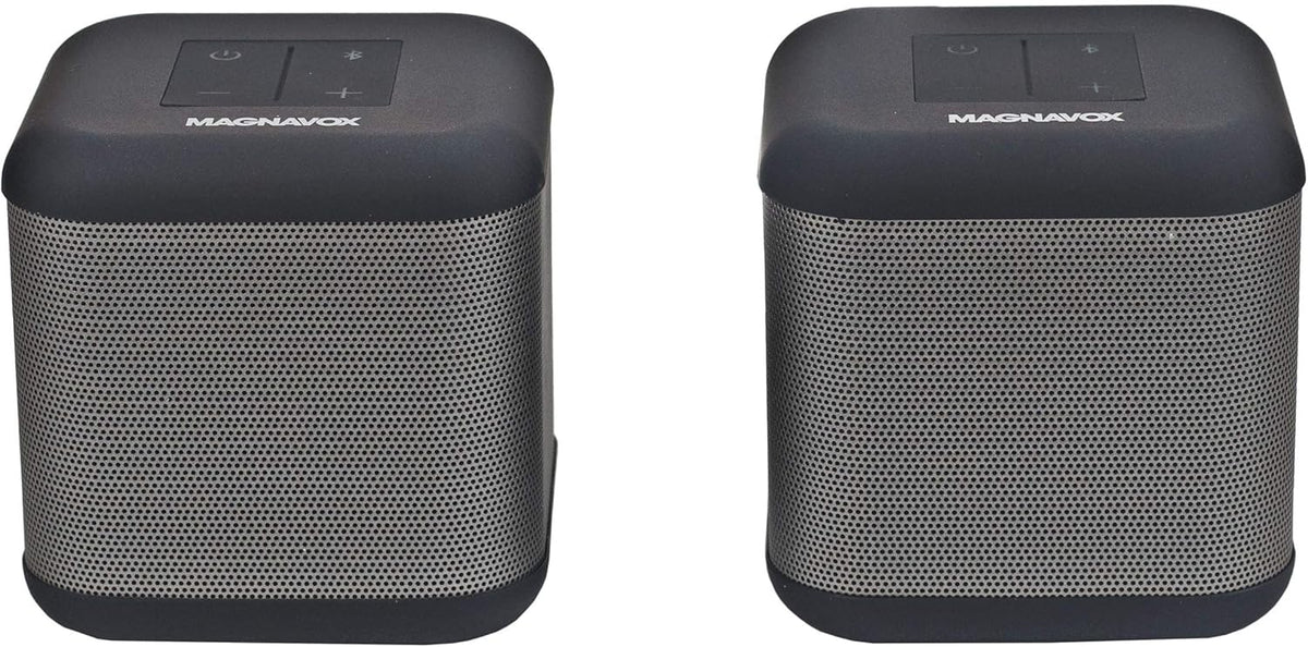 Silver and Black Stereo Speakers, Bluetooth, Pack of 2 K708