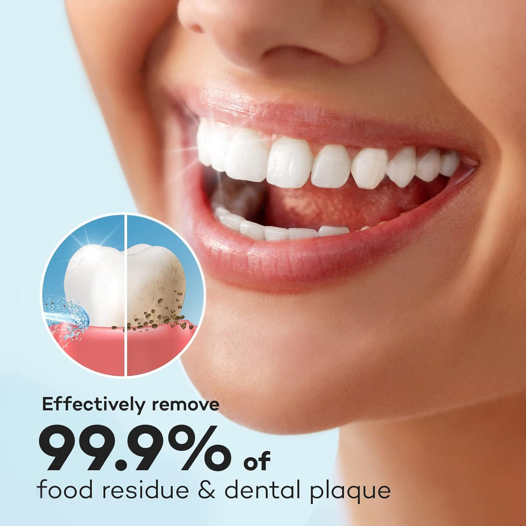 Water Flosser 600ML Oral Irrigator with 3 Flossing Modes, 10 Settings, 7 Tips, Pack of 2 Y61812