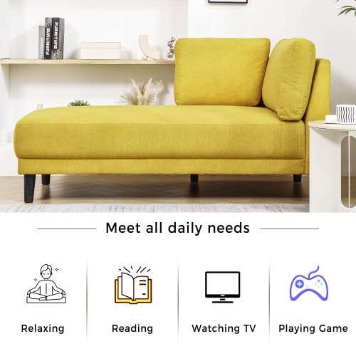 Yellow Fabric Upholstered Corner Chaise Lounge K8865
