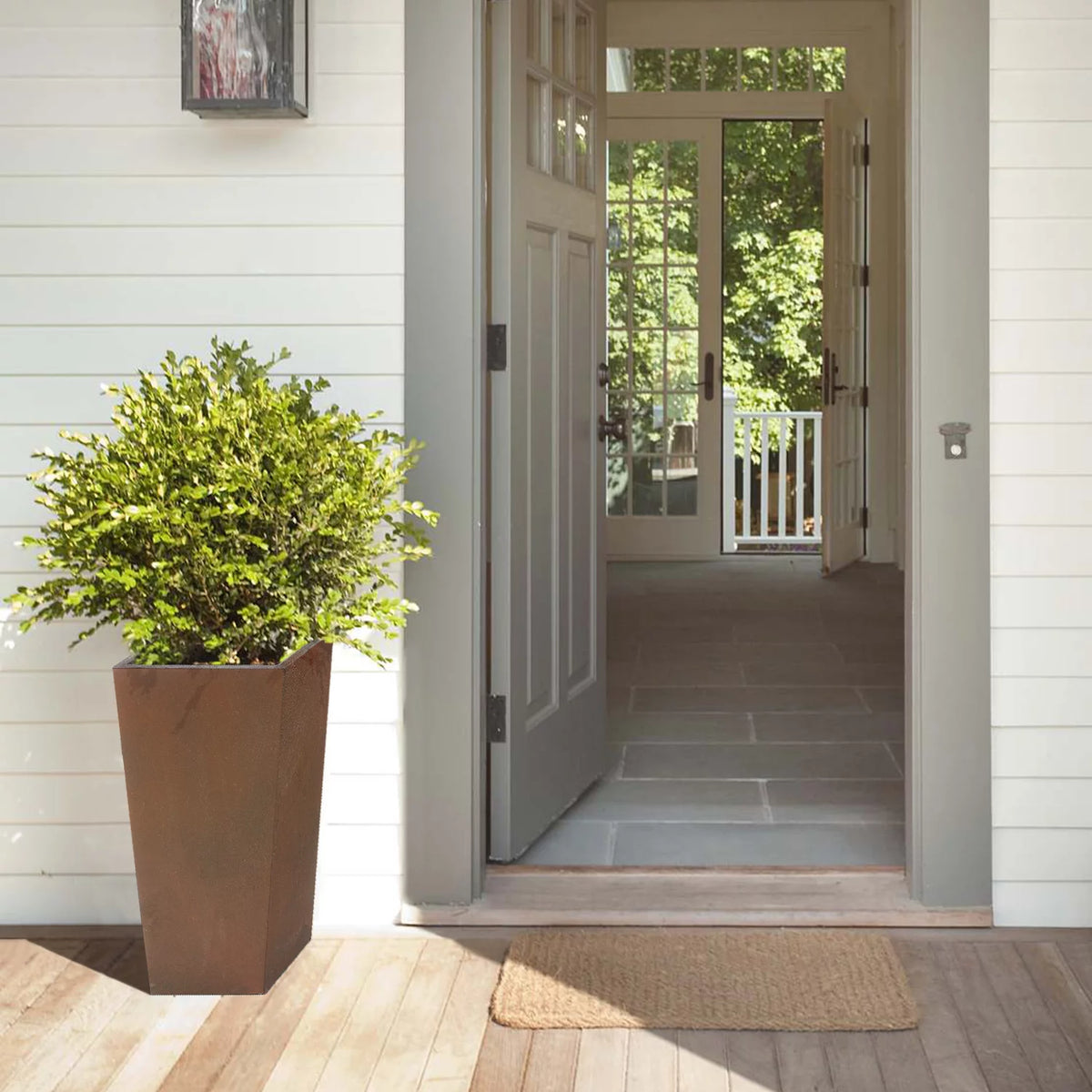 Rustic Brown Tall Tapered Planter V43172